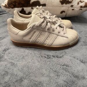 Adidas Beige Sneakers with Brown Sole